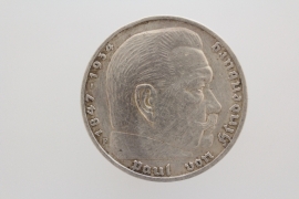 5 REICHSMARK 1936 F - HINDENBURG 