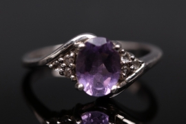 Silberring mit bolivianischem Amethyst