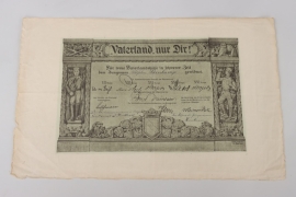 Certificate "Vaterland, nur Dir!"