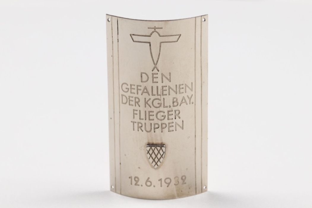 Weimar Republic - 1932 flag pole plaque Fliegertruppe