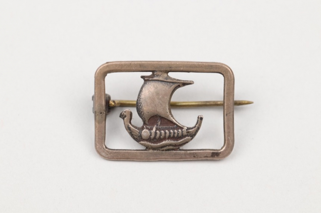 Third Reich Viking ship badge - 835 silver