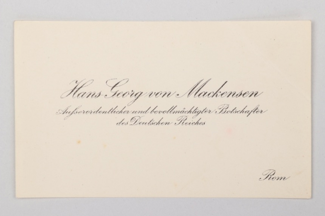 H-G von Mackensen - personal card