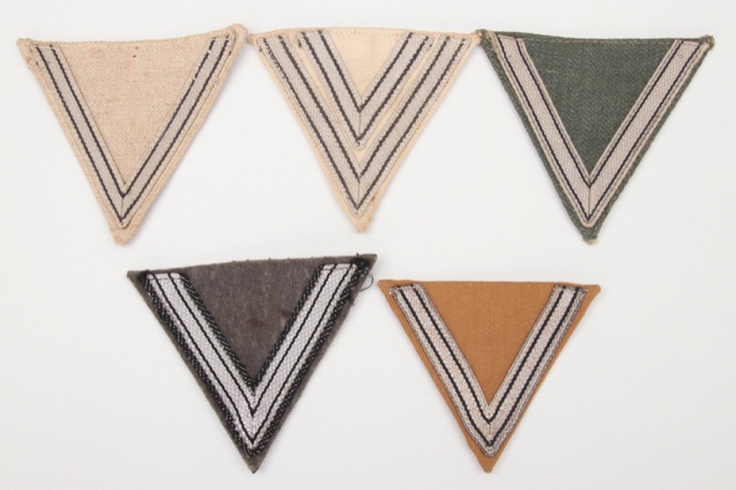 5 + Waffen-SS / SS-VT rank chevrons