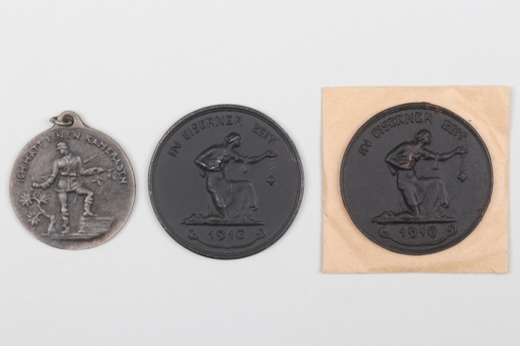 3 + WWI "IN EISERNEN ZEIT" donation badges