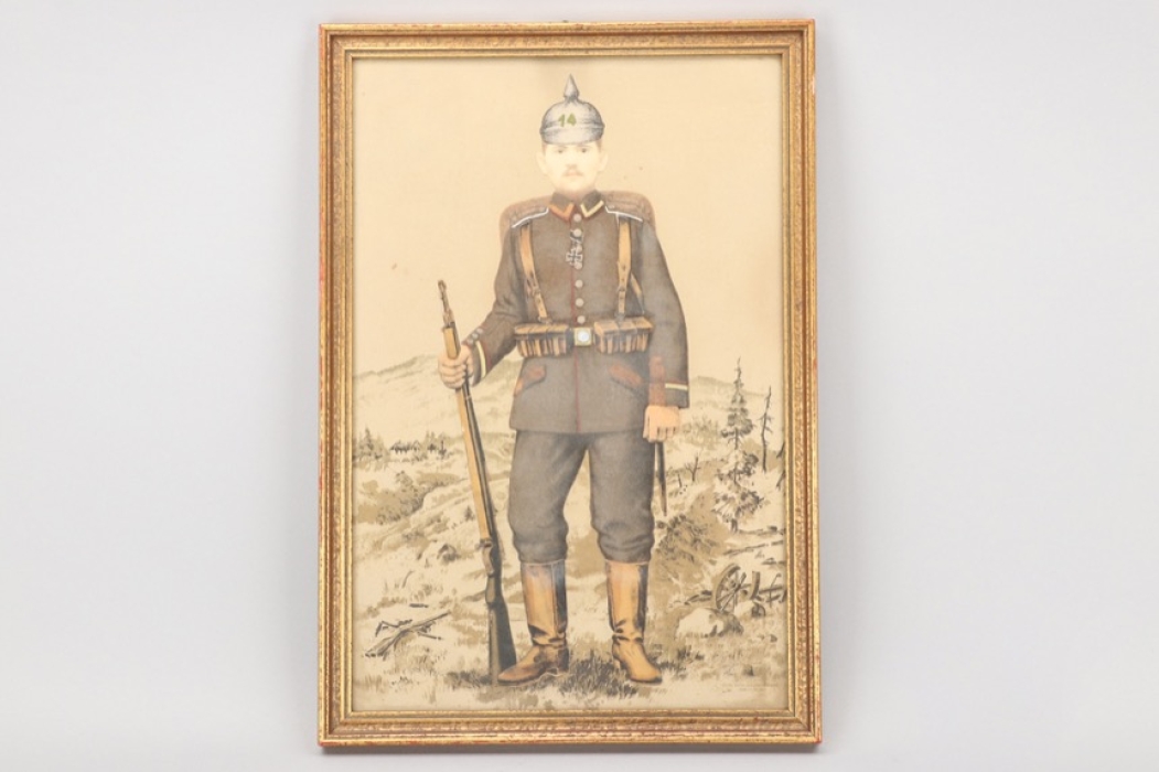 Imperial Germany - WWI IR14 framed portrait photo