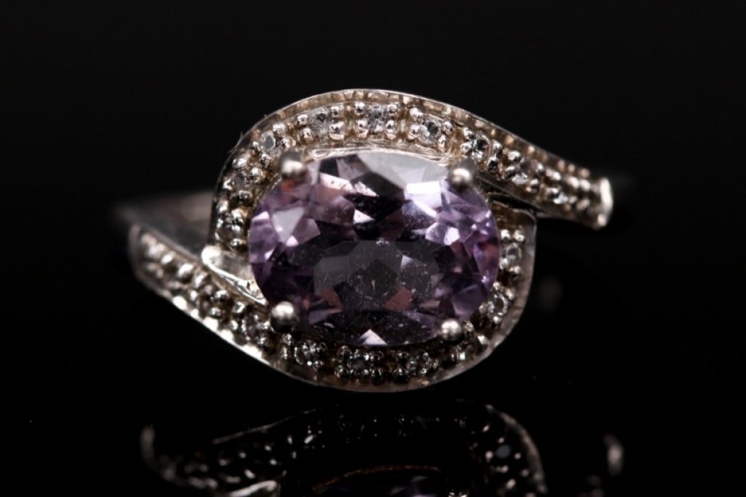 Silberring mit Amethyst aus Brasilien