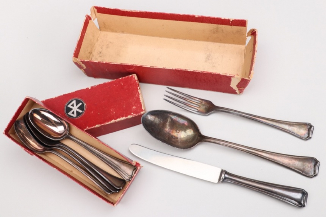 8 + Austria - "Offiziersheim Döllersheim" cutlery in case