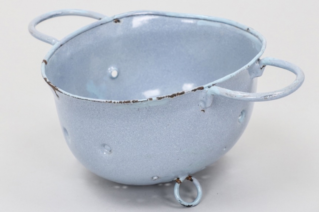 Kitchen sieve made from M38 paratrooper helmet