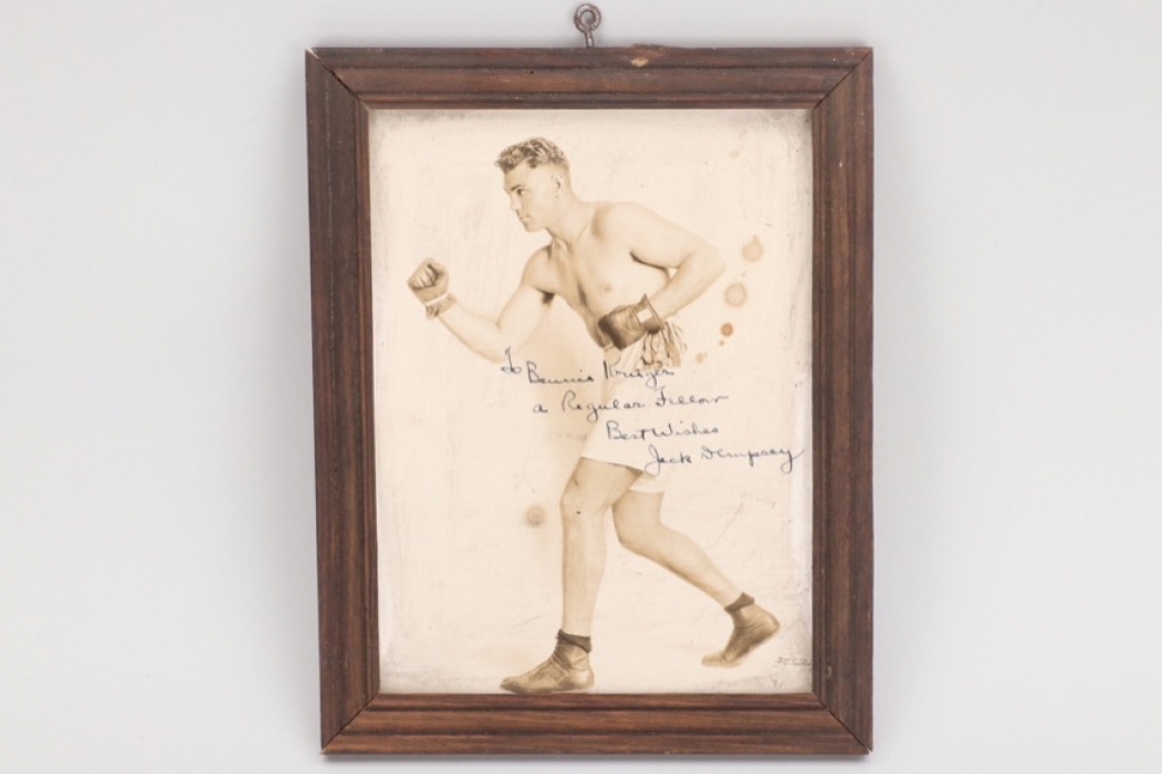 Jack Dempsey - signed autograph to Bennie Kruger