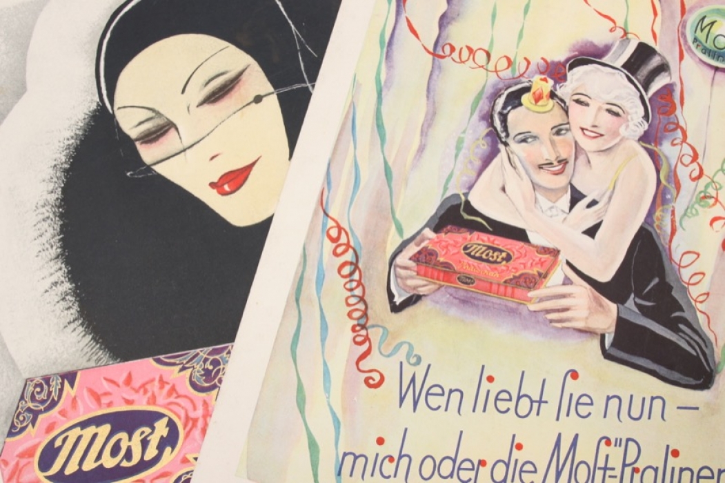 14x "Most-Pralinen" advertising posters