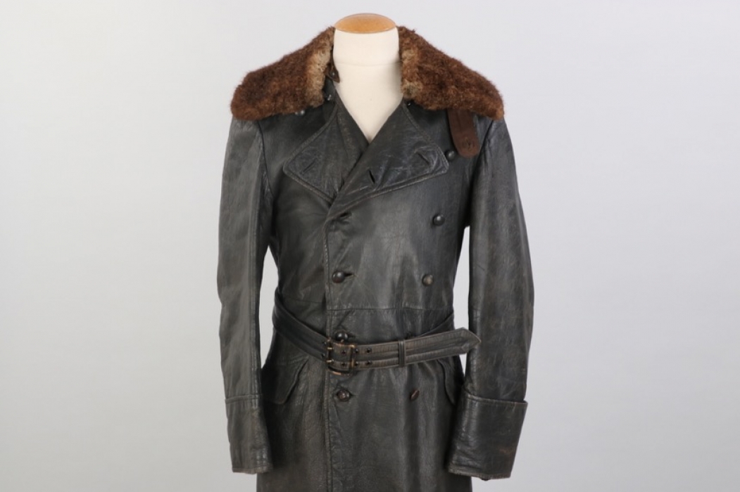 Wehrmacht/Waffen-SS officer's leather winter coat