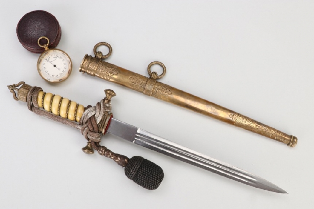 Imperial German Navy officer's dagger with ivory handle - Lüneburg