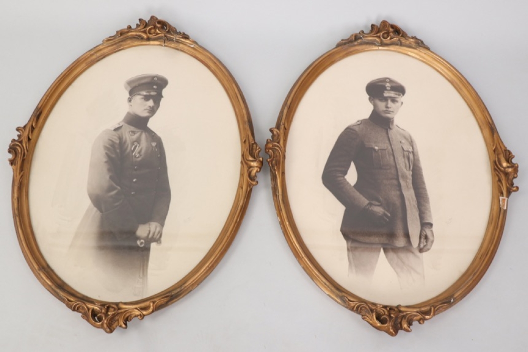 Saxony - two framed photos of Prinz Bernhard/Georg & Großherzog Wilhelm Ernst