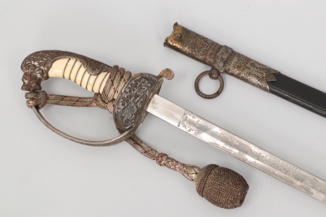 Kaiserliche Marine officer's lion head sabre & portepee - Eickhorn