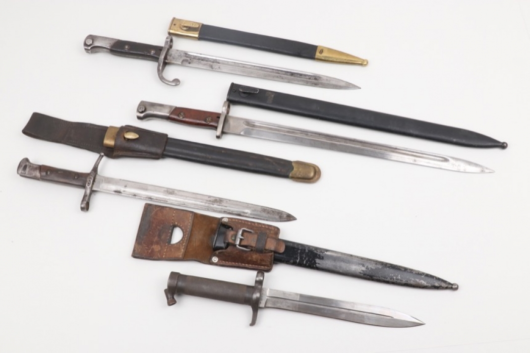 Lot of four international bayonets