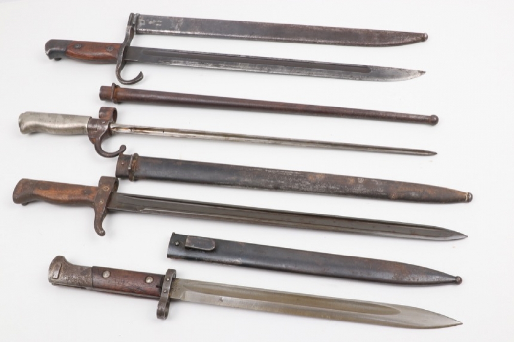 Lot of four international bayonets