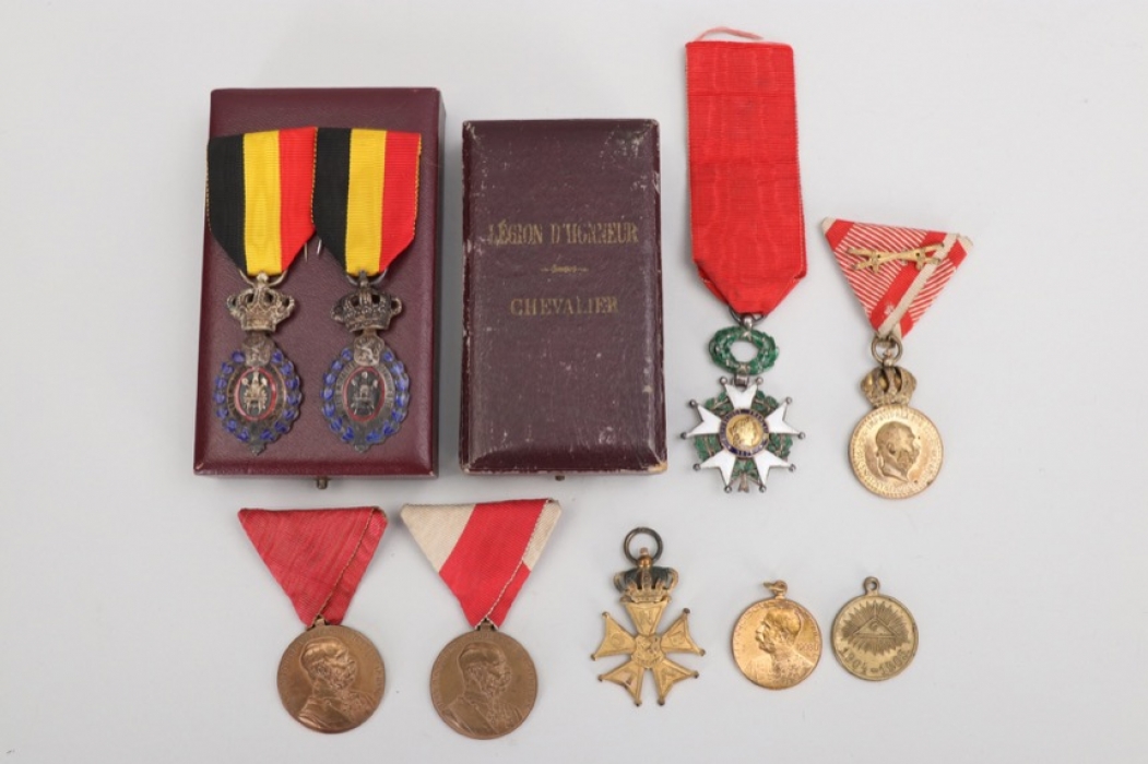 Lot of nine international badges