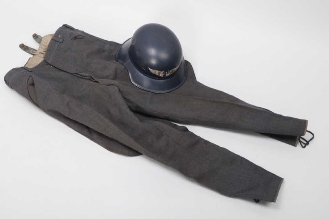 Luftwaffe riding breeches + Luftschutz helmet