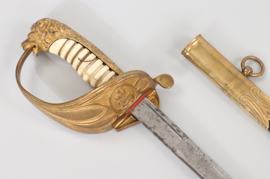 Kaiserliche Marine officer's lion head sabre with ivory handle - Eisenhauer