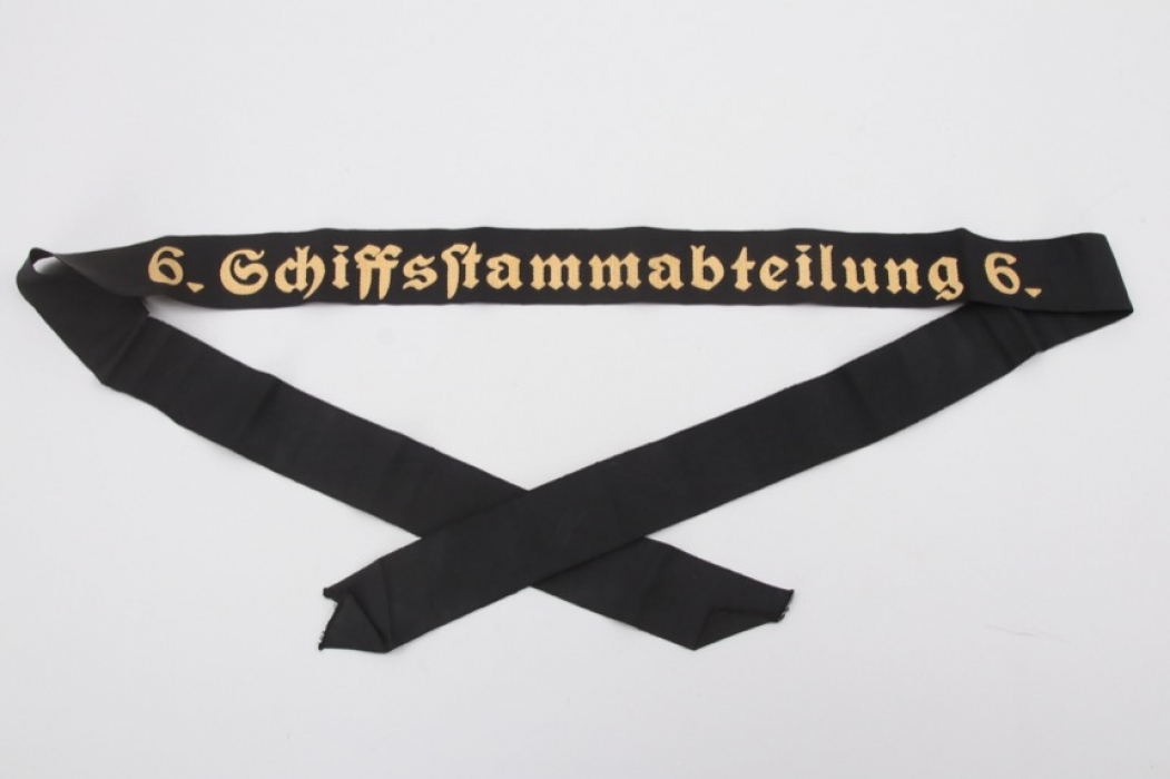 Kriegsmarine cap tally "6. Schiffsstammabteilung" - EM type