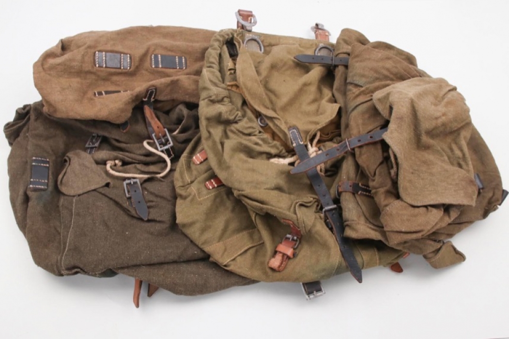 Wehrmacht 3 x rucksack, 1 clothing bag