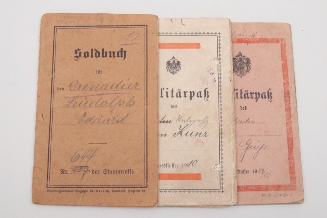 3 x military IDs pre 1918