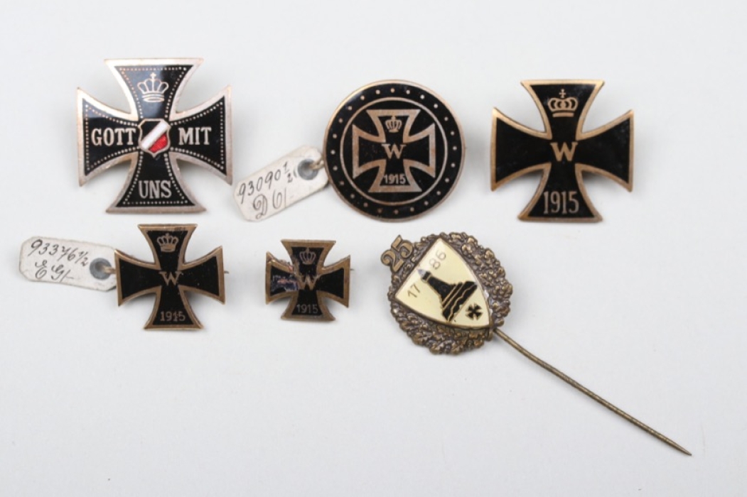 WWI five patriotic enamel badges & Kyffhäuserbund membership badge