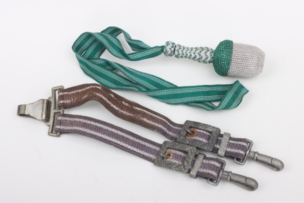 Hangers for the Luftwaffe officer's dagger + Wehrmacht bayonet knot