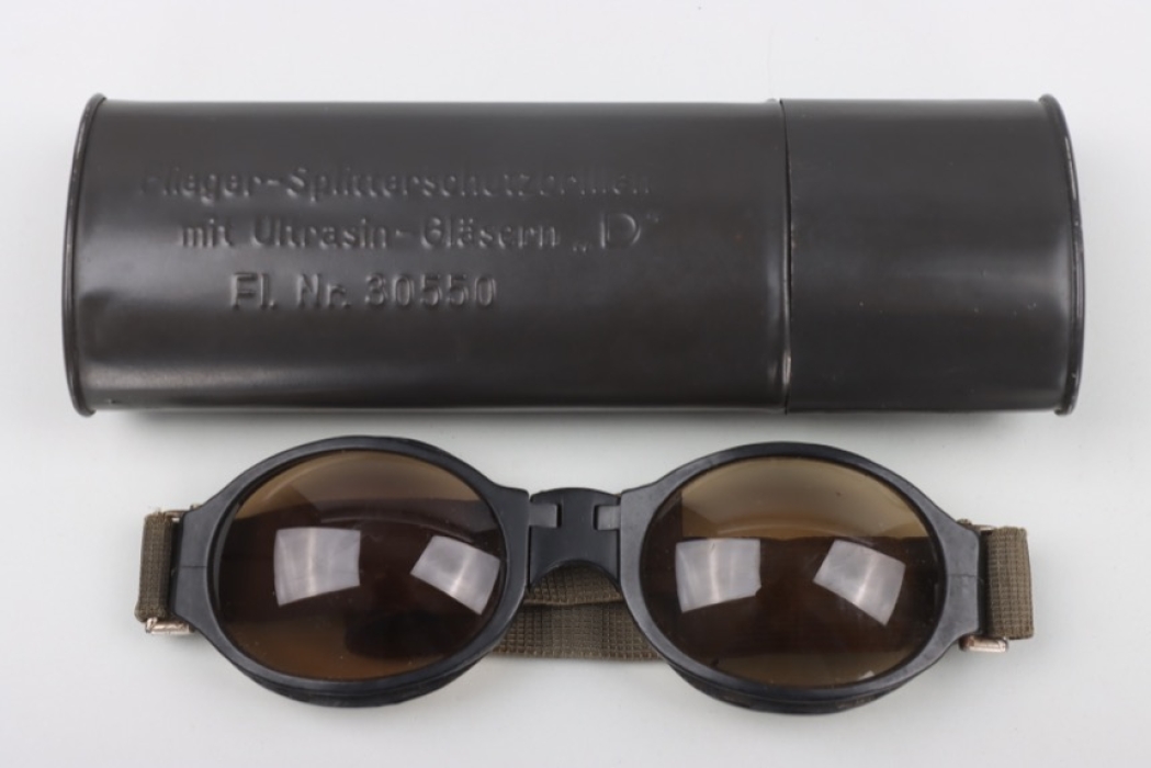 Luftwaffe splinter protection goggles in case - Fl. Nr. 30550