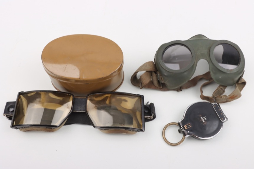 Wehrmacht march compass & two goggles