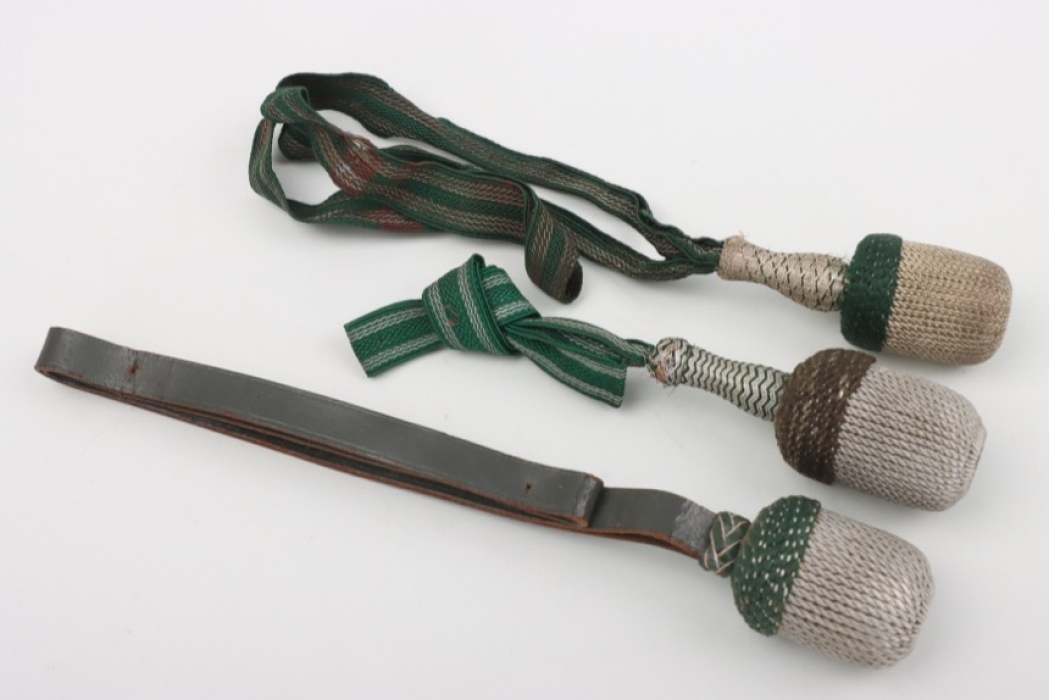 3 x Wehrmacht sabre/bayonet knots - EM/NCO type