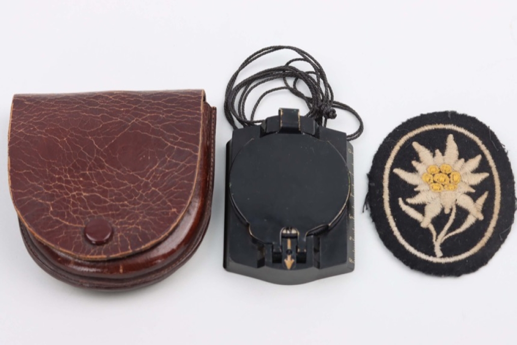 Waffen-SS Gebirgsjäger Edelweiss + Wehrmacht compass in case