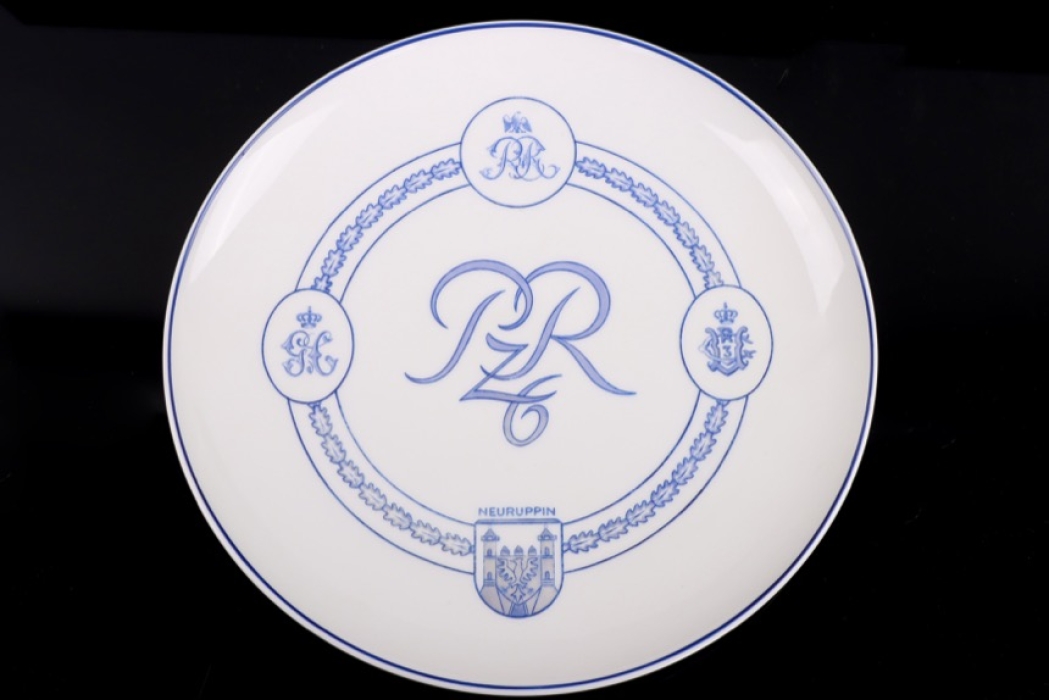 Meissen porcelain regiment plate Panzer Regiment Nr. 6 (PZR 6) Neuruppin