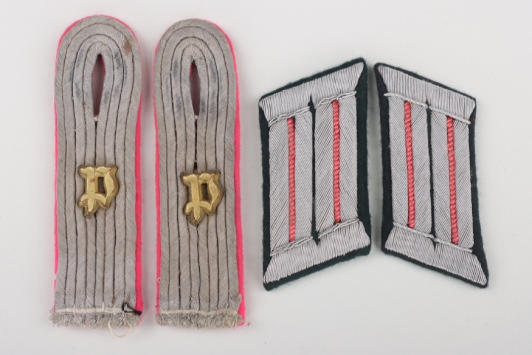 Heer Panzerjäger shoulder boards & collar tabs for a Leutnant