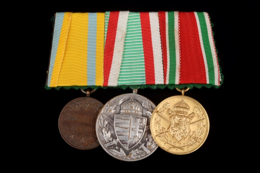 Saxony - Large medal bar with 3 Hanging Awards