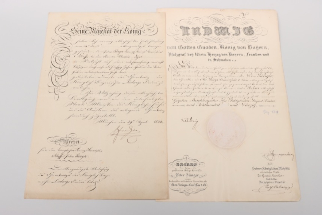 Bavaria - Order of Ludwig, Cross of Honor certificate 1834