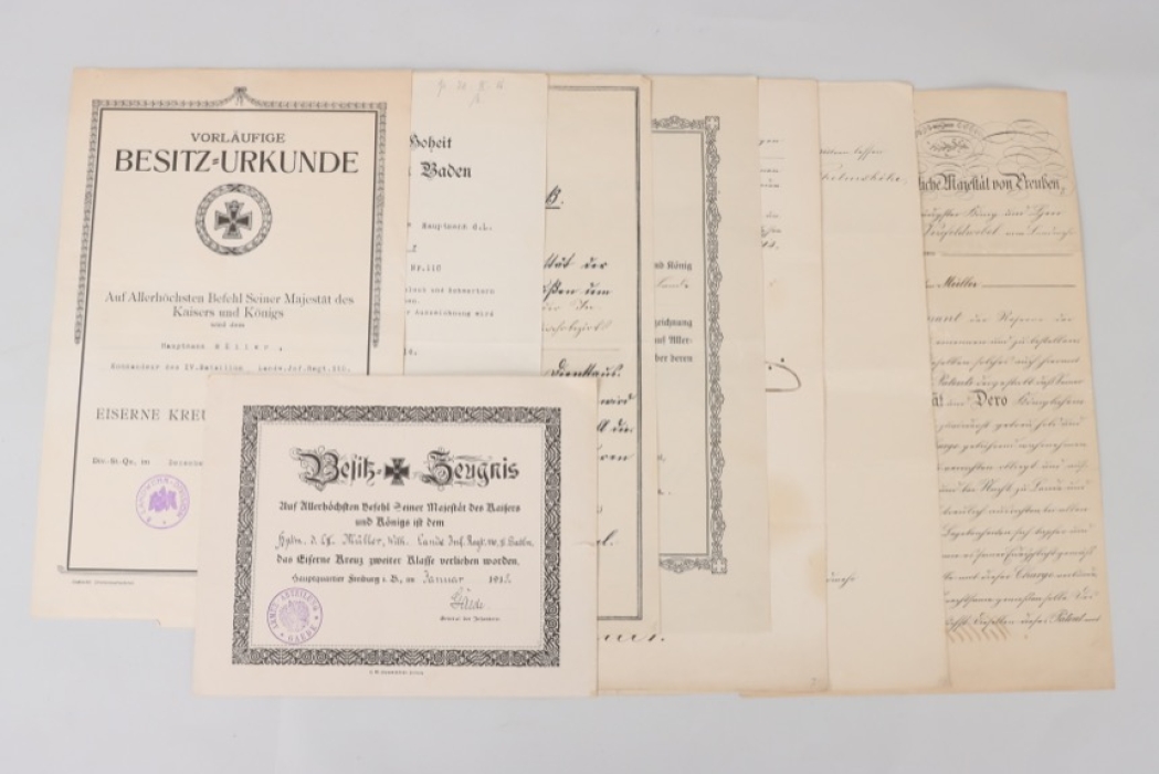 Armee Abteilung Gaede - Zähringer Löwe certificate grouping of a Hauptmann