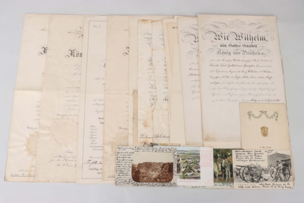 Generalmajor von Sprösser, Theodor - Württemberg - certificate & document grouping