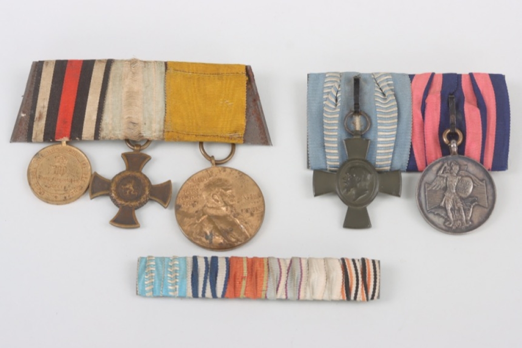 1870 / WW1 - 2 Medal Bars and one Ribbon Bar