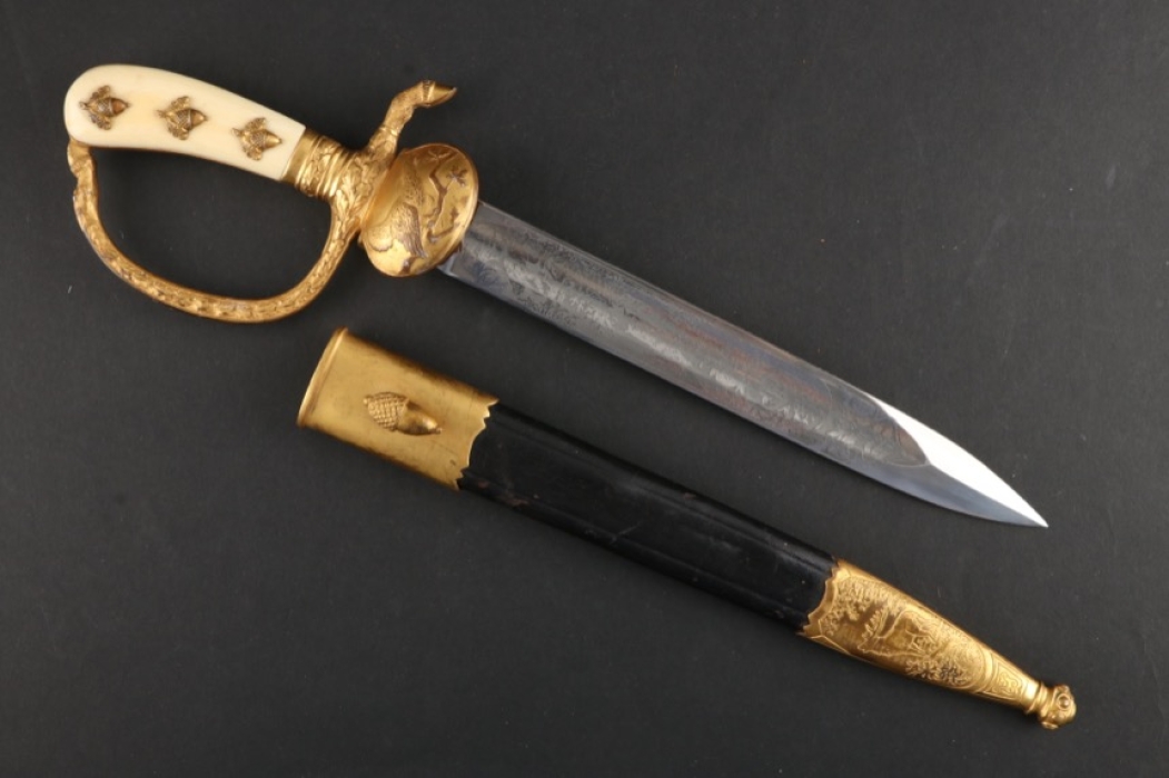 ENGRAVED THIRD REICH LUXURY FORESTRY HUNTING DAGGER - EICKHORN