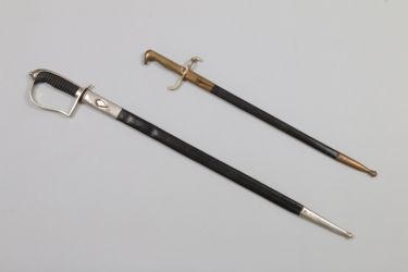 Imperial German M71 parade bayonet & police sabre 