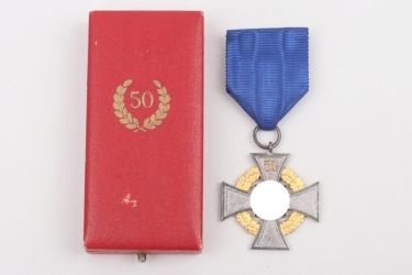 50 years Faithful Service Decoration in case - Deschler