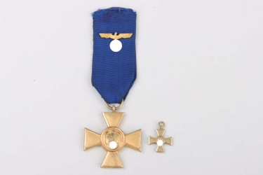 Heer & Kriegsmarine Long Service Award 1st Class for 25 years + Miniature