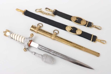 M38 Kriegsmarine officer's dagger with portepee & hangers - WKC