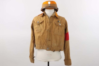 SA service shirt (brown shirt) with kepi - SA-Standarte 127