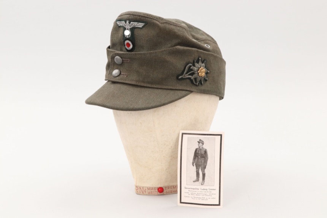 Heer Gebirgsjäger mountain cap + death card