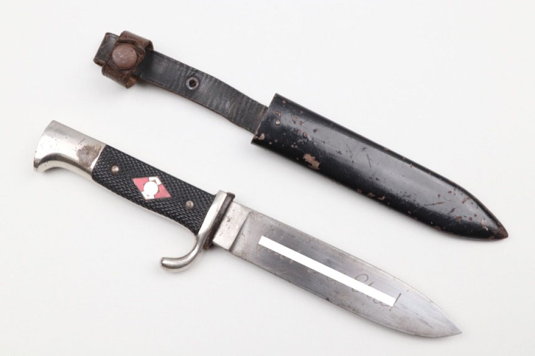 HJ knife + motto - F.W.HÖLLER