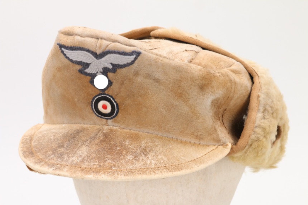 Luftwaffe leather winter fur cap