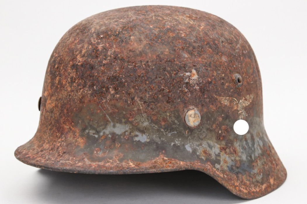 Found at 2400 altitude - Luftwaffe M35 helmet (2)