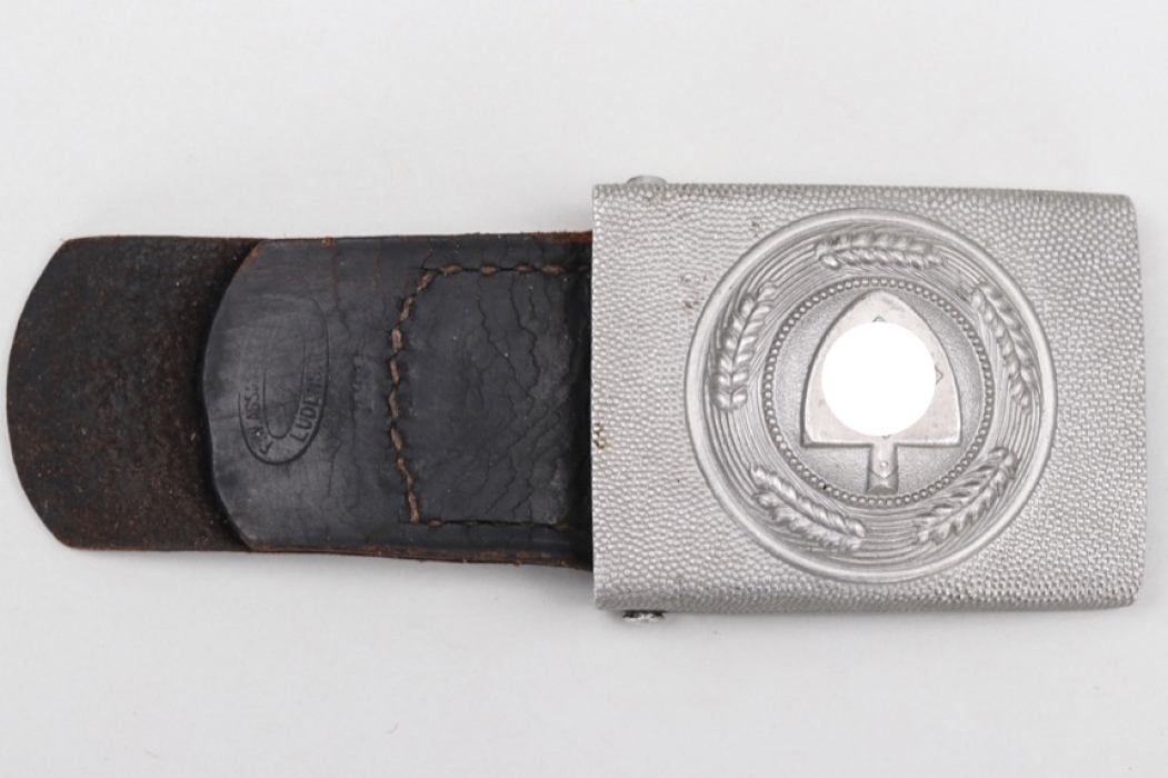 Third Reich RAD buckle with leather tab - EM/NCO